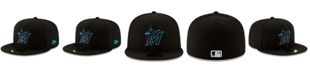 New Era Men's Miami Marlins Black On-Field Authentic Collection 59FIFTY Fitted Hat